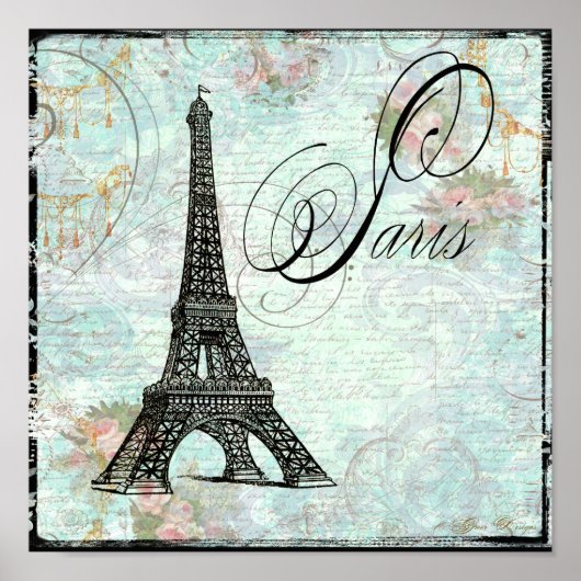 Eiffel Tower Paris Poster Print (Voorkant)