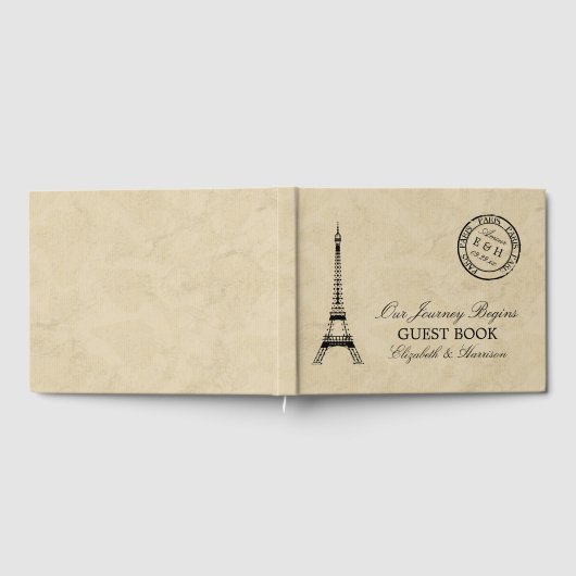  Eiffel Tower Paris Postmark Weddenschap Gastenboek (Volledig)