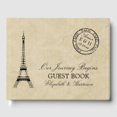  Eiffel Tower Paris Postmark Weddenschap Gastenboek (Voorkant)