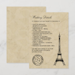 Eiffel Tower Paris Postmark Weddenschap Informatiekaartje