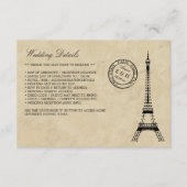  Eiffel Tower Paris Postmark Weddenschap Informatiekaartje (Voorkant)