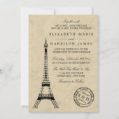  Eiffel Tower Paris Postmark Weddenschap Kaart (Voorkant)