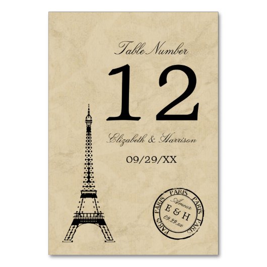  Eiffel Tower Paris Postmark Weddenschap Kaart (Voorkant)