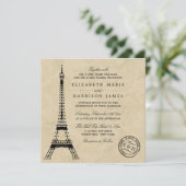 Eiffel Tower Paris Postmark Weddenschap Kaart (Staand voorkant)
