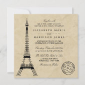 Eiffel Tower Paris Postmark Weddenschap Kaart (Voorkant)