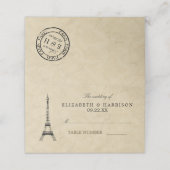  Eiffel Tower Paris Postmark Weddenschap Plaatskaartje (Buitenkant ongevouwen)
