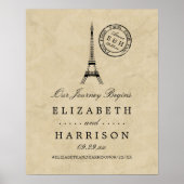  Eiffel Tower Paris Postmark Weddenschap Poster (Voorkant)