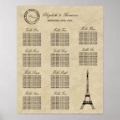 Eiffel Tower Paris Postmark Weddenschap Poster (Voorkant)