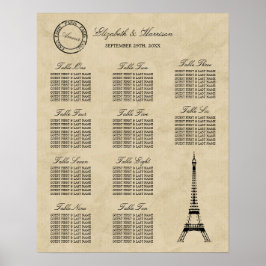  Eiffel Tower Paris Postmark Weddenschap Poster