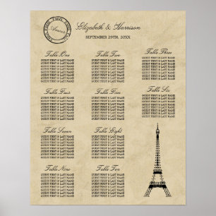 Eiffel Tower Paris Postmark Weddenschap Poster
