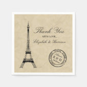 Eiffel Tower Paris Postmark Weddenschap Servetten (Voorkant)