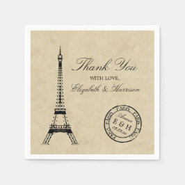  Eiffel Tower Paris Postmark Weddenschap Servetten