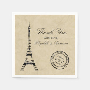  Eiffel Tower Paris Postmark Weddenschap Servetten
