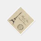 Eiffel Tower Paris Postmark Weddenschap Servetten (Hoek)