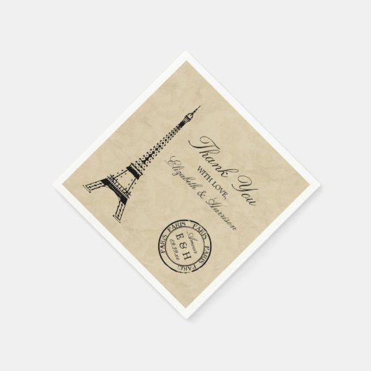 Eiffel Tower Paris Postmark Weddenschap Servetten (Hoek)