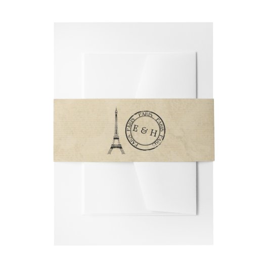  Eiffel Tower Paris Postmark Weddenschap Uitnodigingen Wikkel (Voorkant Voorbeeld)