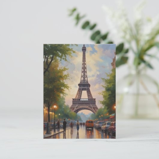 Eiffel Tower Paris Reis Retro Art Briefkaart (Staand voorkant)