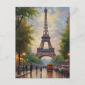 Eiffel Tower Paris Reis Retro Art Briefkaart (Voorkant)