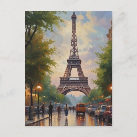 Eiffel Tower Paris Reis  Retro Art Briefkaart (Voorkant)