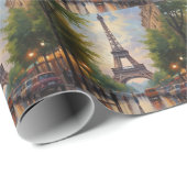Eiffel Tower Paris Reis  Retro Art Cadeaupapier (Rol Hoek)