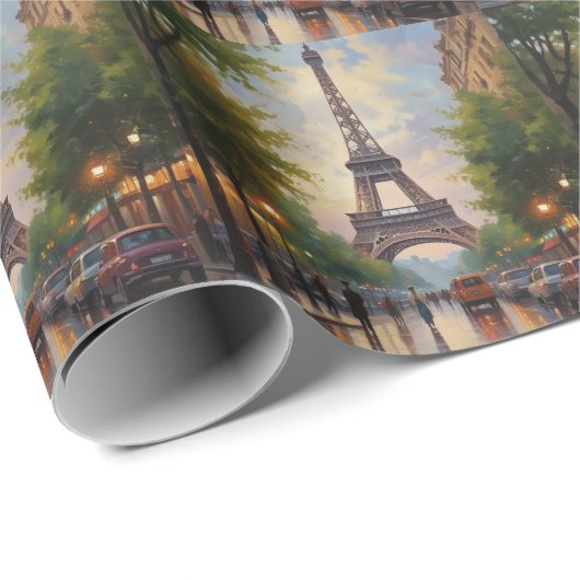 Eiffel Tower Paris Reis  Retro Art Cadeaupapier (Rol Hoek)