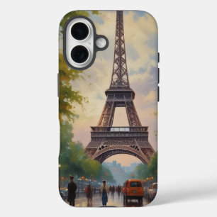 Eiffel Tower Paris Reis  Retro Art iPhone 16 Hoesje