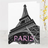 Eiffel Tower Paris Reis Retro Art Kaart (Gele Bloem)