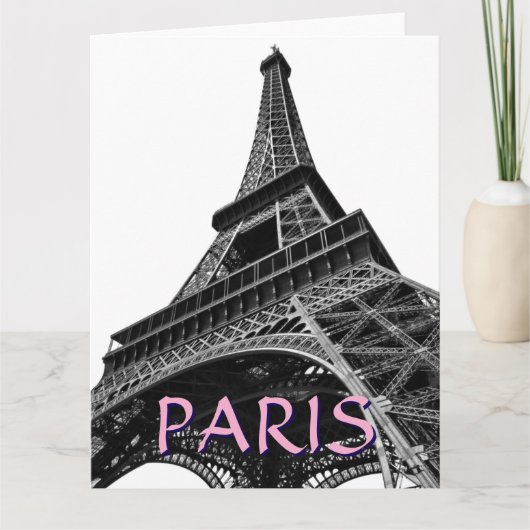 Eiffel Tower Paris Reis Retro Art Kaart (Voorkant)