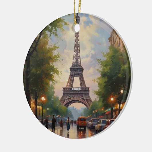 Eiffel Tower Paris Reis  Retro Art Keramisch Ornament (Links)