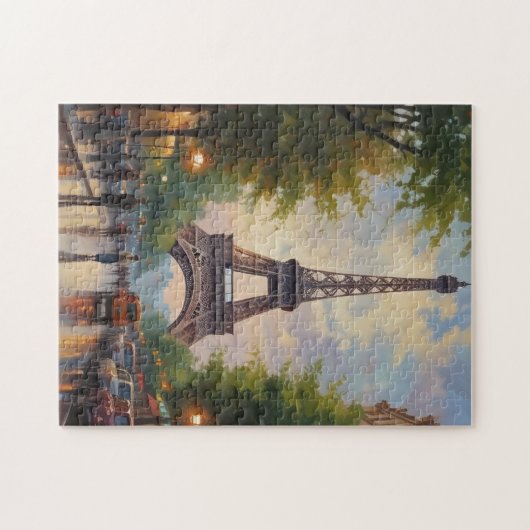 Eiffel Tower Paris Reis  Retro Art Legpuzzel (Horizontaal)