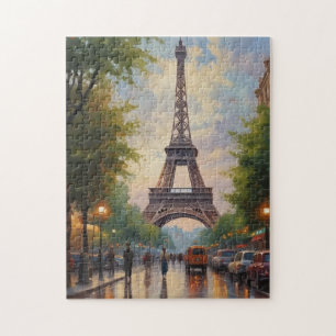 Eiffel Tower Paris Reis  Retro Art Legpuzzel