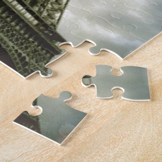 Eiffel Tower Paris Reis  Retro Art Legpuzzel (Zijkant)