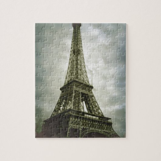 Eiffel Tower Paris Reis  Retro Art Legpuzzel (Verticaal)