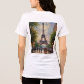 Eiffel Tower Paris Reis  Retro Art Tri-Blend Shirt (Achterkant)