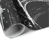 Eiffel Tower Paris Reizen Black White Red Pop Art Cadeaupapier (Rol Hoek)
