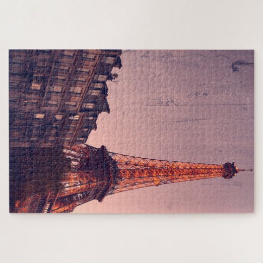 Eiffel Tower -Paris Retro Style - 20x30 - 1.014 pc Legpuzzel (Horizontaal)