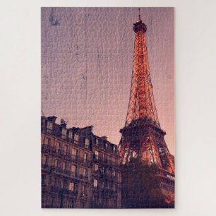 Eiffel Tower -Paris Retro Style - 20x30 - 1.014 pc Legpuzzel