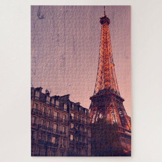 Eiffel Tower -Paris Retro Style - 20x30 - 1.014 pc Legpuzzel (Verticaal)