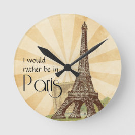 Eiffel Tower Paris ronde Wall klok
