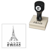 Eiffel Tower Paris Rubberstempel (Gestempeld)