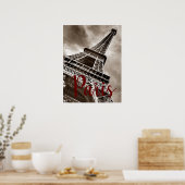 Eiffel Tower Paris Sepia Poster (Keuken)