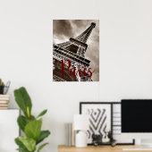 Eiffel Tower Paris Sepia Poster (Thuiskantoor)