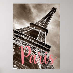 Eiffel Tower Paris Sepia  Poster