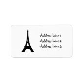 Eiffel Tower, Paris Silhouette Address Label (Voorkant)