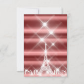 Eiffel Tower Paris Sparkly Stars Burgundy Diamond Kaart (Voorkant)