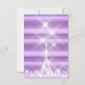 Eiffel Tower Paris Sparkly Stars Paars Diamond Kaart (Voorkant)