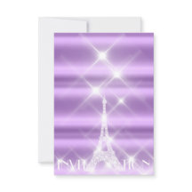 Eiffel Tower Paris Sparkly Stars Paars Diamond