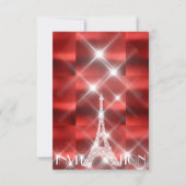 Eiffel Tower Paris Sparkly Stars Red Wine Diamond Kaart (Voorkant)
