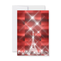 Eiffel Tower Paris Sparkly Stars Red Wine Diamond