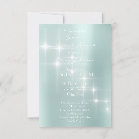 Eiffel Tower Paris Sparkly Stars Tiffany Diamond Kaart (Achterkant)